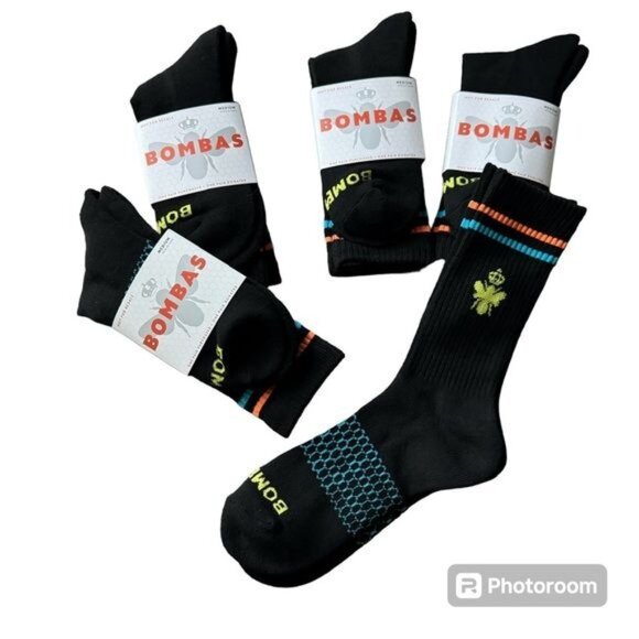 Bombas socks multicolor sz medium calf unisex mens women Honeycomb arch support - Picture 3 of 9